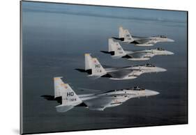 F-15 Eagles (In Air) Art Poster Print-null-Mounted Poster