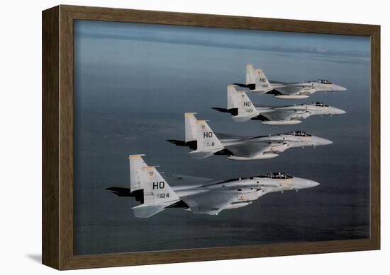 F-15 Eagles (In Air) Art Poster Print-null-Framed Poster