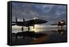 F-15 Strike Eagle Fighters at Mountain Home Air Force Base Idaho at Sunset, 2010-null-Framed Stretched Canvas