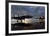 F-15 Strike Eagle Fighters at Mountain Home Air Force Base Idaho at Sunset, 2010-null-Framed Photo