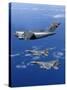 F-15B Eagles Escort the First Hawaii-based C-17 Globemaster III To Its Home-Stocktrek Images-Stretched Canvas