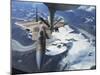 F-15C Eagle Aircraft from behind a KC-135R Stratostanker over the Pacific Alaskan Range-Stocktrek Images-Mounted Photographic Print