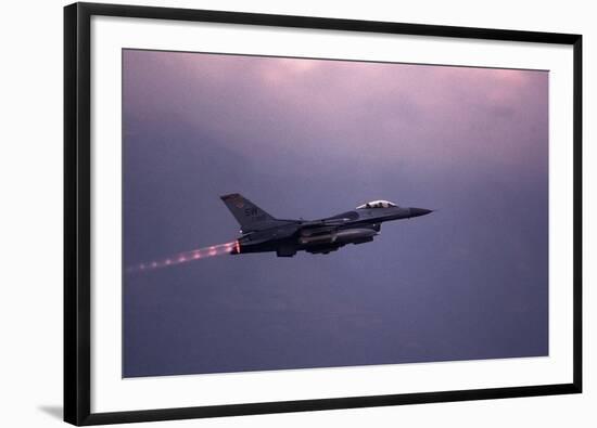 F-16 Fighting Falcon Takes Off on a Combat Mission in Former Yugoslavia, April 1999-null-Framed Photo