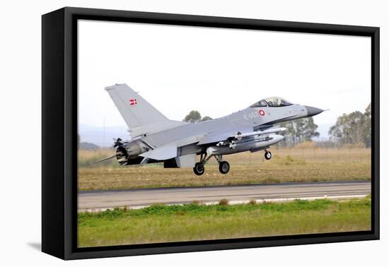 F-16A Mlu Falcon from the Royal Danish Air Force Landing at Grosseto Air Base-Stocktrek Images-Framed Stretched Canvas