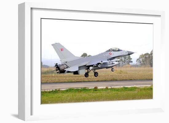 F-16A Mlu Falcon from the Royal Danish Air Force Landing at Grosseto Air Base-Stocktrek Images-Framed Photographic Print