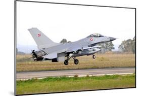 F-16A Mlu Falcon from the Royal Danish Air Force Landing at Grosseto Air Base-Stocktrek Images-Mounted Photographic Print