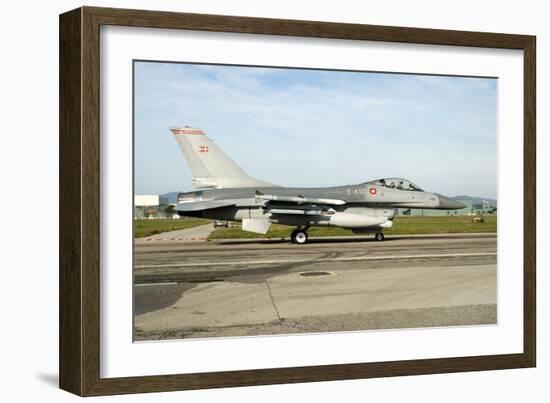 F-16A Mlu Falcon from the Royal Danish Air Force Taxiing at Grosseto Air Base-Stocktrek Images-Framed Photographic Print