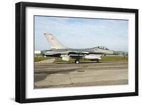 F-16A Mlu Falcon from the Royal Danish Air Force Taxiing at Grosseto Air Base-Stocktrek Images-Framed Photographic Print