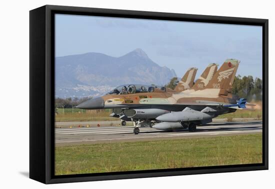 F-16B Netz Aircraft from the Israeli Air Force at Decimomannu Air Base, Italy-Stocktrek Images-Framed Stretched Canvas