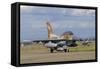 F-16B Netz from the Israeli Air Force at Decimomannu Air Base, Italy-Stocktrek Images-Framed Stretched Canvas