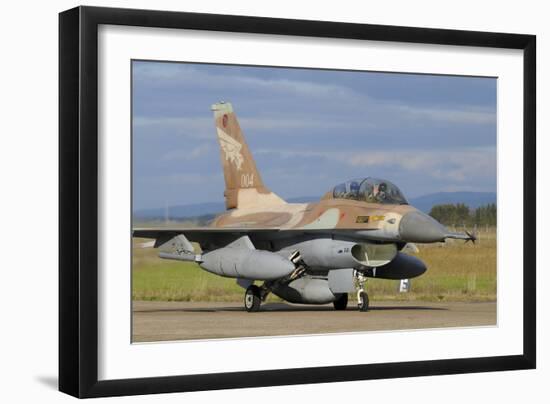 F-16B Netz from the Israeli Air Force at Decimomannu Air Base, Italy-Stocktrek Images-Framed Photographic Print