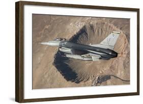 F-16C Fighting Falcon Flying Above Arizona's Meteor Crater-null-Framed Photographic Print