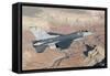 F-16C Fighting Falcon Flying over the Grand Canyon, Arizona-null-Framed Stretched Canvas