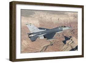 F-16C Fighting Falcon Flying over the Grand Canyon, Arizona-null-Framed Photographic Print