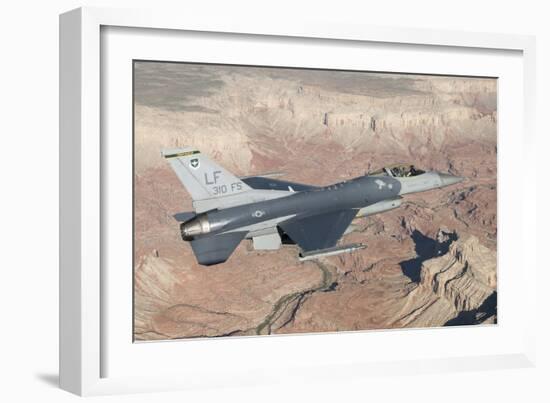 F-16C Fighting Falcon Flying over the Grand Canyon, Arizona-null-Framed Photographic Print