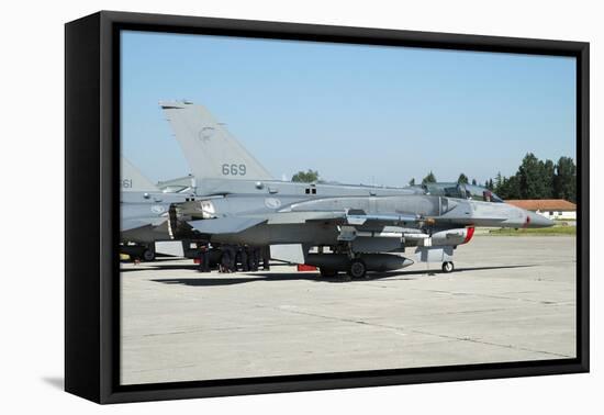 F-16D Falcon from the Republic of Singapore Air Force at Orange Air Base, France-Stocktrek Images-Framed Stretched Canvas