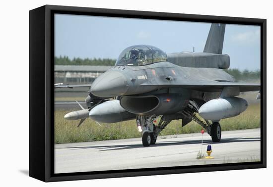 F-16D from the Hellenic Air Force Armed with Agm-88 Harm Missile-Stocktrek Images-Framed Stretched Canvas