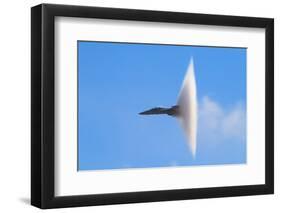 F-18 Super Hornet Vapor Cone - A Distinctive Vapor Cone Forms around the Jet as it Nears the Speed-SVSimagery-Framed Photographic Print