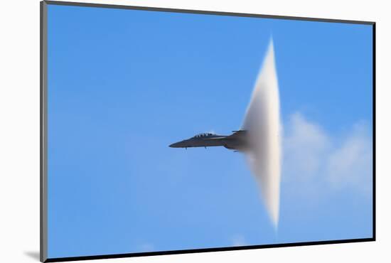 F-18 Super Hornet Vapor Cone - A Distinctive Vapor Cone Forms around the Jet as it Nears the Speed-SVSimagery-Mounted Photographic Print