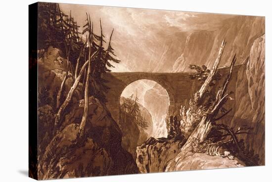 F.19.I Little Devil's Bridge, from the 'Liber Studiorum', Engraved by Charles Turner, 1809-J. M. W. Turner-Stretched Canvas