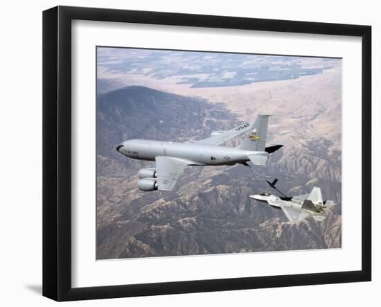 F-22 Raptor Receives Fuel from a KC-135 Stratotanker-Stocktrek Images-Framed Photographic Print