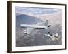 F-22 Raptor Receives Fuel from a KC-135 Stratotanker-Stocktrek Images-Framed Photographic Print