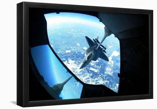 F-22 Raptor (Refueling, from Above) Art Poster Print-null-Framed Poster