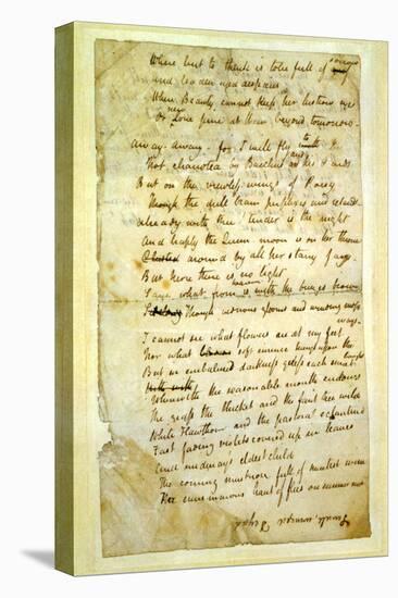 F.2R Ode to a Nightingale, Poem by John Keats (1795-1821) Page:2, Recto, 1819-null-Stretched Canvas