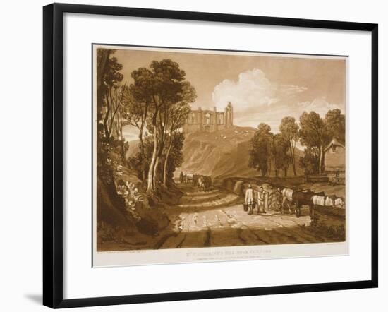 F.33.I St. Catherine's Hill Near Guildford, from the 'Liber Studiorum', Engraved by J.C. Easling,…-J. M. W. Turner-Framed Giclee Print