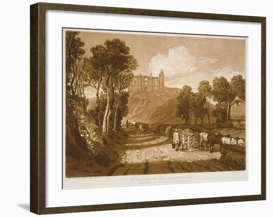 F.33.I St. Catherine's Hill Near Guildford, from the 'Liber Studiorum', Engraved by J.C. Easling,…-J. M. W. Turner-Framed Giclee Print