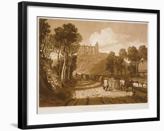 F.33.I St. Catherine's Hill Near Guildford, from the 'Liber Studiorum', Engraved by J.C. Easling,…-J. M. W. Turner-Framed Giclee Print