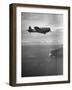 F-6 Hellcat Fighter Plane over Tanahmera Bay as Japanese Airfields at Hollandia, New Guinea-J^ R^ Eyerman-Framed Photographic Print