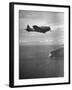 F-6 Hellcat Fighter Plane over Tanahmera Bay as Japanese Airfields at Hollandia, New Guinea-J^ R^ Eyerman-Framed Photographic Print