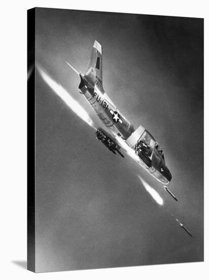 F-86 Jet Fighter Plane-null-Stretched Canvas