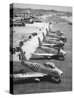 F-86 Sabre Jets on the Flight Line Getting Ready for Combat, June 1951-null-Stretched Canvas