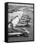 F-86 Sabre Jets on the Flight Line Getting Ready for Combat, June 1951-null-Framed Stretched Canvas