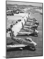 F-86 Sabre Jets on the Flight Line Getting Ready for Combat, June 1951-null-Mounted Photo