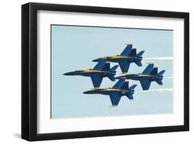 F/A-18 Hornet fighters in flight-null-Framed Art Print