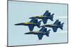 F/A-18 Hornet fighters in flight-null-Mounted Art Print