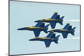 F/A-18 Hornet fighters in flight-null-Mounted Art Print