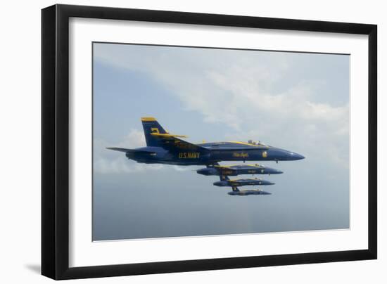 F-A-18 Hornets from the U.S. Navy Blue Angels Team-null-Framed Premium Photographic Print