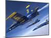 F/A-18 Hornets of the Blue Angels Fly in Formation Over Colorado-Stocktrek Images-Mounted Photographic Print