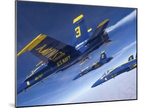 F/A-18 Hornets of the Blue Angels Fly in Formation Over Colorado-Stocktrek Images-Mounted Photographic Print