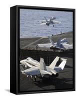 F-A-18 Hornets Prepare to Launch from the Flight Deck of USS Nimitz-null-Framed Stretched Canvas
