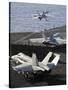 F-A-18 Hornets Prepare to Launch from the Flight Deck of USS Nimitz-null-Stretched Canvas