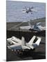 F-A-18 Hornets Prepare to Launch from the Flight Deck of USS Nimitz-null-Mounted Photographic Print