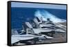 F-A-18 Super Hornets on the Flight Deck of USS George H.W. Bush-null-Framed Stretched Canvas