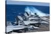 F-A-18 Super Hornets on the Flight Deck of USS George H.W. Bush-null-Stretched Canvas
