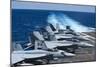 F-A-18 Super Hornets on the Flight Deck of USS George H.W. Bush-null-Mounted Premium Photographic Print