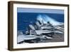 F-A-18 Super Hornets on the Flight Deck of USS George H.W. Bush-null-Framed Photographic Print